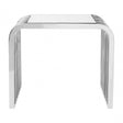 Chiqui Slatted End Table, Stainless Steel, Glass, Clear