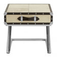 Mango Natural Wood and Leather Case Side Table