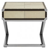 Mango Natural Wood and Leather Case Side Table