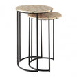 Halle Mother of Pearl Side Tables, Iron, Mother of Pearl