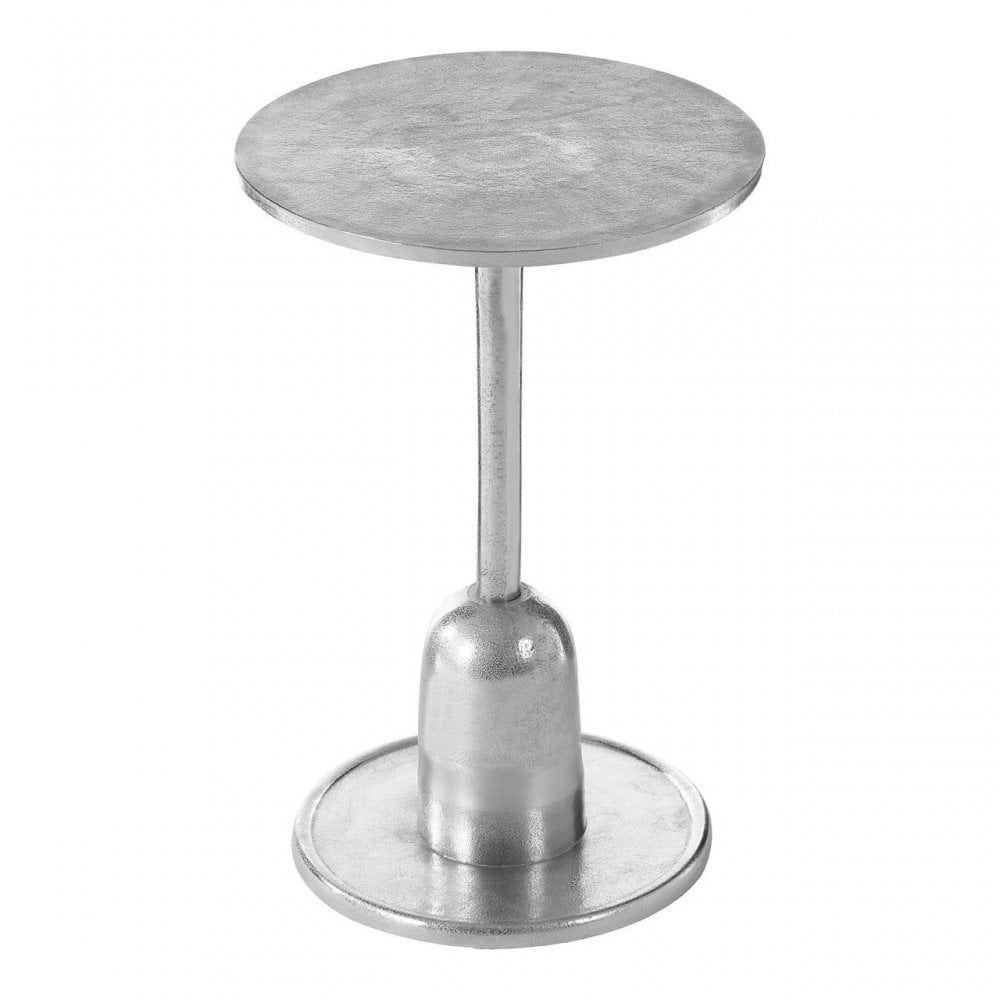 Halle Side Table with Silver Finish, Aluminium, Silver
