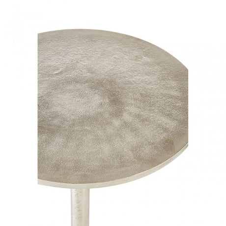 Halle Side Table with Silver Finish, Aluminium, Silver
