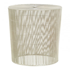 Hamish Cage-Shaped Large Round Table, Iron, Silver