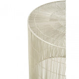 Hamish Cage-Shaped Large Round Table, Iron, Silver