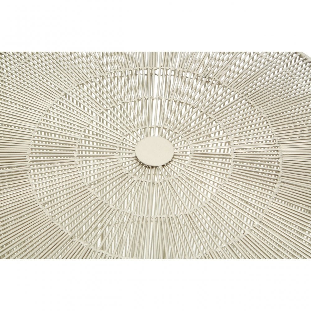 Hamish Cage-Shaped Large Round Table, Iron, Silver