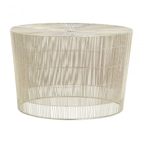 Hamish Cage-Shaped Small Round Table, Iron, Silver