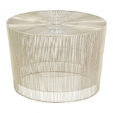 Hamish Cage-Shaped Small Round Table, Iron, Silver