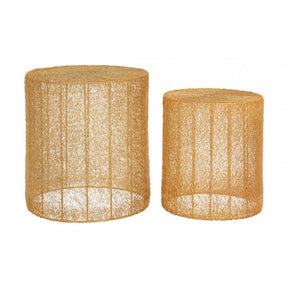 Hamish Iron Tables with Gold Finish, Iron, Gold