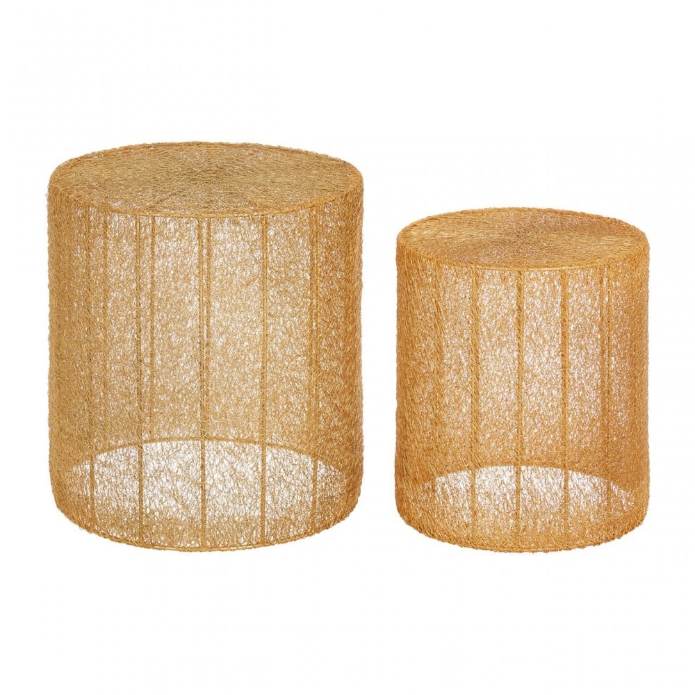 Hamish Iron Tables with Gold Finish, Iron, Gold