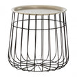 Templar Silver / Black Wire Detail Side Table, Iron, Silver