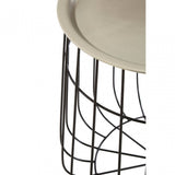 Templar Silver / Black Wire Detail Side Table, Iron, Silver