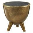 Crest Table Black Marble Top Table, Iron, Marble, Brass