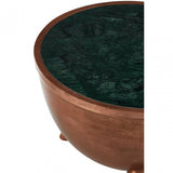 Crest Green Marble Top Table, Iron, Marble, Copper