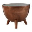 Crest Copper Finish White Marble Top Table, Iron, Marble, Copper