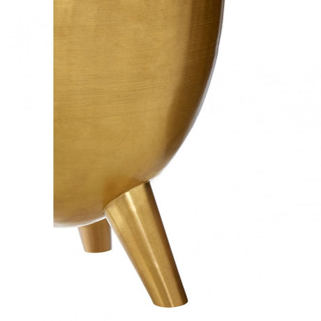 Crest Brass Finish White Marble Top Table, Iron, Marble, Brass