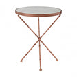 Vanor Cross Leg Table, Copper, Iron, Marble, White