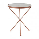 Vanor Cross Leg Table, Copper, Iron, Marble, White