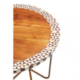 Hektor Hektor Artisan Round Acacia Wood Side Table, Acacia Wood, Iron, Natural