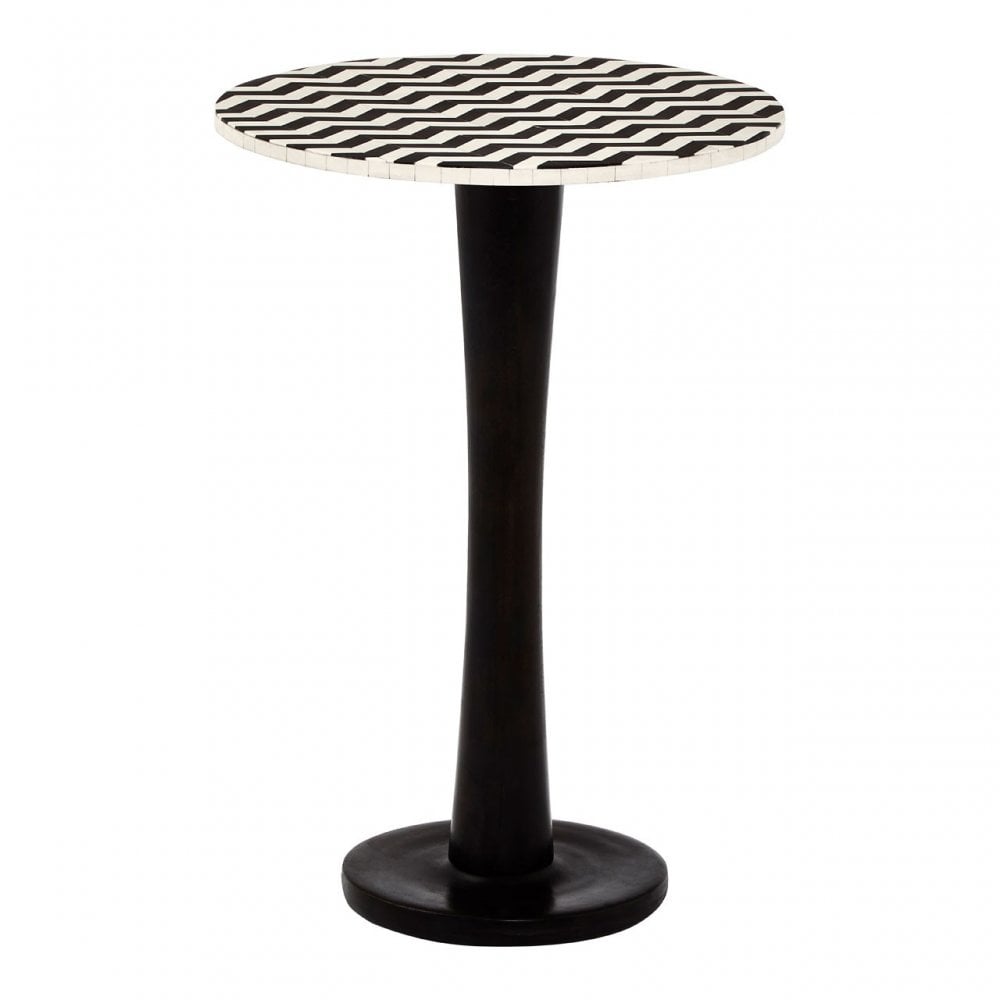 Hektor Hektor Artisan Pedestal Table, Acacia Wood, Iron, Black