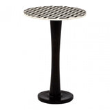 Hektor Hektor Artisan Pedestal Table, Acacia Wood, Iron, Black