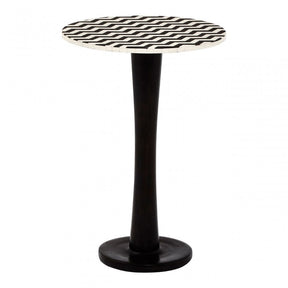 Hektor Hektor Artisan Pedestal Table, Acacia Wood, Iron, Black