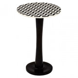 Hektor Hektor Artisan Pedestal Table, Acacia Wood, Iron, Black
