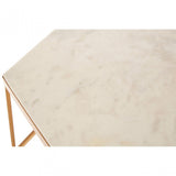 Gianna Hexagonal Marble Top Side Table, Marble, Iron, Natural
