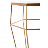 Gianna Hexagonal Marble Top Side Table, Marble, Iron, Natural
