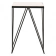 Gianna Side Table with Matte Black Legs, Marble, Iron, Natural