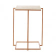 Gianna Side Table with Gold Finish Legs, Marble, Iron, Natural