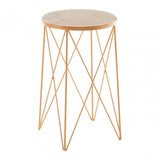 Gianna Round Marble Top Side Table, Marble, Iron, Natural