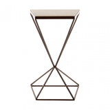 Gianna Trapezoid Side Table, Marble, Iron, Natural