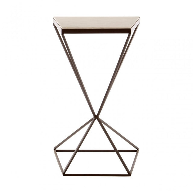 Gianna Trapezoid Side Table, Marble, Iron, Natural