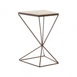 Gianna Trapezoid Side Table, Marble, Iron, Natural
