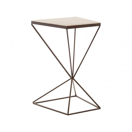 Gianna Trapezoid Side Table, Marble, Iron, Natural