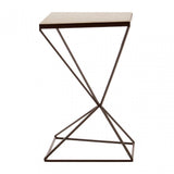 Gianna Trapezoid Side Table, Marble, Iron, Natural