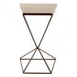 Gianna Trapezoid Side Table, Marble, Iron, Natural