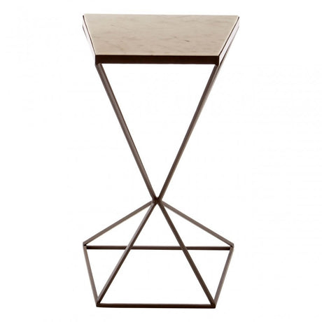 Gianna Trapezoid Side Table, Marble, Iron, Natural