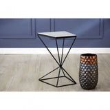 Gianna Trapezoid Side Table, Marble, Iron, Natural