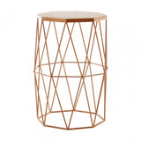 Gianna Octagonal Marble / Gold Side Table, Iron, Marble, Gold
