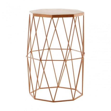 Gianna Octagonal Marble / Gold Side Table, Iron, Marble, Gold