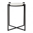 Gianna Black Cross Legged Side Table, Marble, Iron, Black