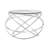 Enrich End Table, Stainless Steel, Glass, Gold