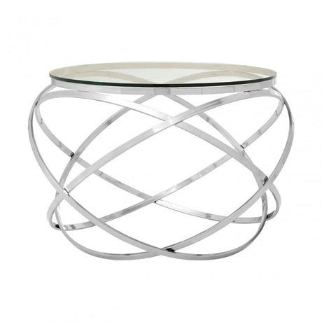 Enrich End Table, Stainless Steel, Glass, Gold