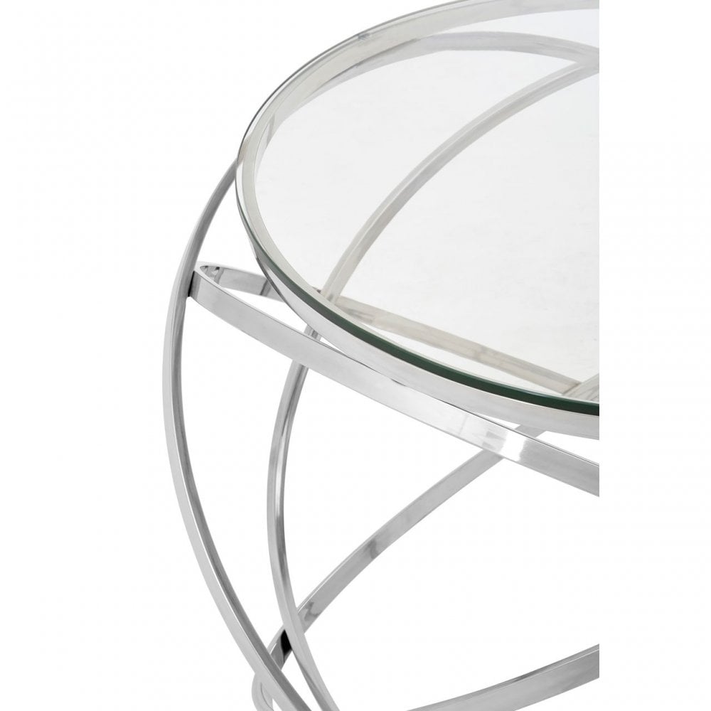 Enrich End Table, Stainless Steel, Glass, Gold