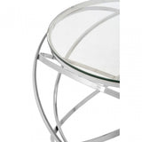 Enrich End Table, Stainless Steel, Glass, Gold