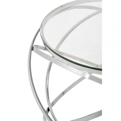 Enrich End Table, Stainless Steel, Glass, Gold