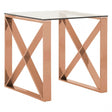 Enrich End Table, Stainless Steel, Glass, Gold