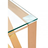 Enrich End Table, Stainless Steel, Glass, Gold