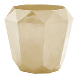Enrich Champagne Gold Diamond Cut End Table, Stainless Steel, Gold
